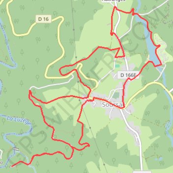 Itinéraire Du Pont-Aubert aux Rochers Noirs - Soursac - Pays de Haute Corrèze, distance, dénivelé, altitude, carte, profil, trace GPS