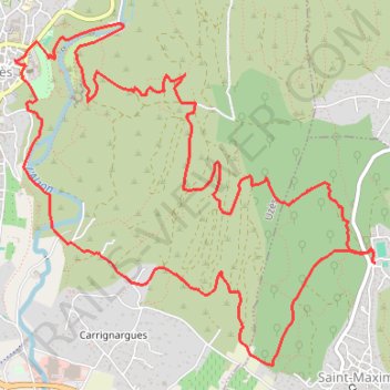 Itinéraire Saint-Maximin - Uzès, distance, dénivelé, altitude, carte, profil, trace GPS