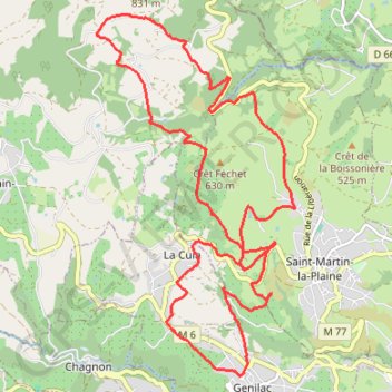 Itinéraire Saint-Martin La Plaine, distance, dénivelé, altitude, carte, profil, trace GPS