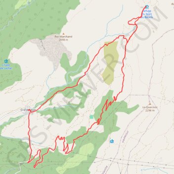 Itinéraire Refuge du Nant du Beurre depuis Grand Naves, distance, dénivelé, altitude, carte, profil, trace GPS
