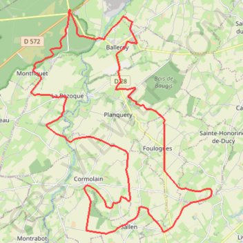 Itinéraire balleroy_super_42km, distance, dénivelé, altitude, carte, profil, trace GPS