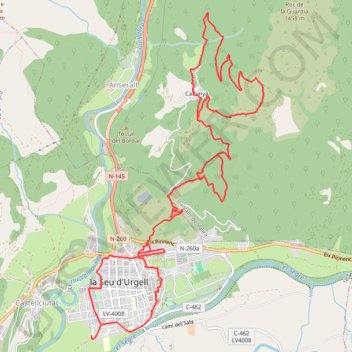 Itinéraire GPX Download: Calbinyà – Catedral de la Seu de Urgell boucle au départ de la Seu d'Urgell, distance, dénivelé, altitude, carte, profil, trace GPS