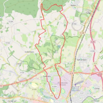 Itinéraire Au fil des chemins en Ecouves, distance, dénivelé, altitude, carte, profil, trace GPS