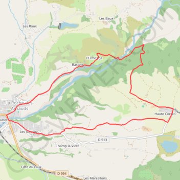 Itinéraire La Roche des Arnauds - Circuit Est, distance, dénivelé, altitude, carte, profil, trace GPS