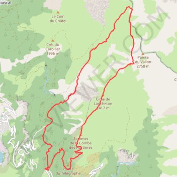 Itinéraire Côte de Lancheton, distance, dénivelé, altitude, carte, profil, trace GPS