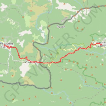 Itinéraire Cami de la Retirada - Saint Laurent de Cerdans, distance, dénivelé, altitude, carte, profil, trace GPS