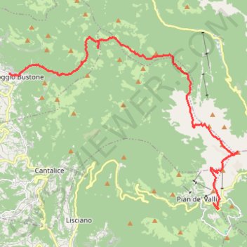 Itinéraire Terminillo - Poggio Bustone, distance, dénivelé, altitude, carte, profil, trace GPS