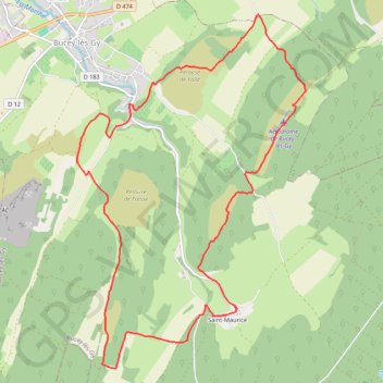 Itinéraire Circuit des Pelouses - Bucey-lès-Gy, distance, dénivelé, altitude, carte, profil, trace GPS