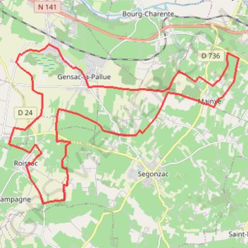 Itinéraire GENSAC VTT -11408729, distance, dénivelé, altitude, carte, profil, trace GPS