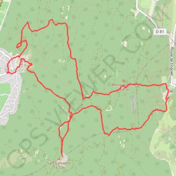 Itinéraire Frigolet et San Salvador - Boulbon, distance, dénivelé, altitude, carte, profil, trace GPS