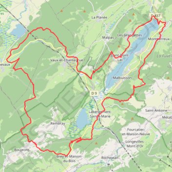 Itinéraire Tour du Lac de Saint-Point, distance, dénivelé, altitude, carte, profil, trace GPS