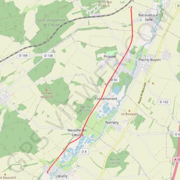 Itinéraire La coulée verte en Somme - Bacouel-sur-Selle, distance, dénivelé, altitude, carte, profil, trace GPS
