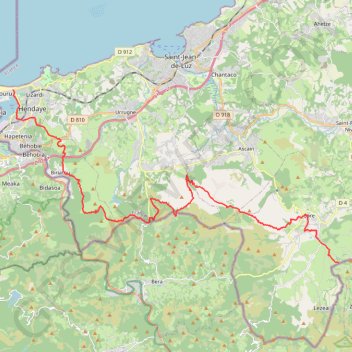 Itinéraire GR10 Hendaye - Venta Berrouet, distance, dénivelé, altitude, carte, profil, trace GPS