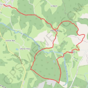 Itinéraire La chapelle d'Artiges - Darazac, distance, dénivelé, altitude, carte, profil, trace GPS