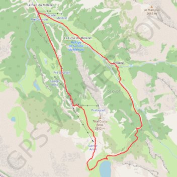 Itinéraire RSPG Ceillac le Lac Ste ANNE, distance, dénivelé, altitude, carte, profil, trace GPS