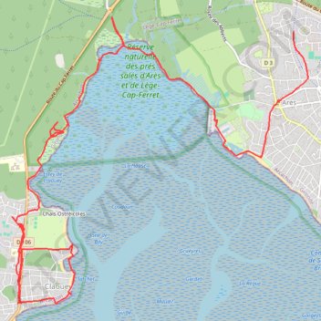 Itinéraire Tour du bassin d'Arcachon à pied jour 6, distance, dénivelé, altitude, carte, profil, trace GPS