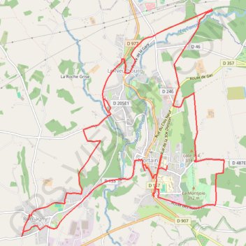 Itinéraire Zone globale, distance, dénivelé, altitude, carte, profil, trace GPS
