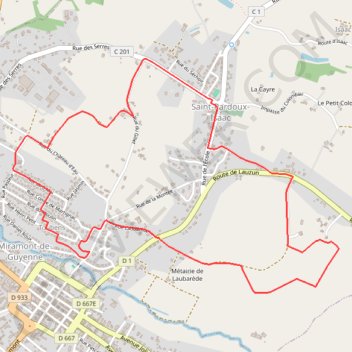 Itinéraire Balade semi-urbaine à Saint-Pardoux-Isaac, distance, dénivelé, altitude, carte, profil, trace GPS