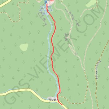 Itinéraire Marche parking à la cascade du Nideck, distance, dénivelé, altitude, carte, profil, trace GPS