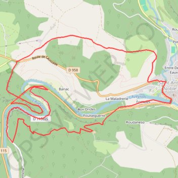 Itinéraire Boucle de Saint-Antonin via la Grotte du Capucin, distance, dénivelé, altitude, carte, profil, trace GPS