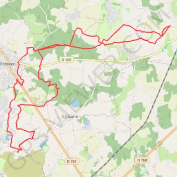 Itinéraire Erdeven - Randonnée VTT depuis Keravel, distance, dénivelé, altitude, carte, profil, trace GPS