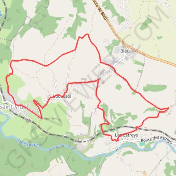 Itinéraire Balade autour du château de Saint-Vidal, distance, dénivelé, altitude, carte, profil, trace GPS