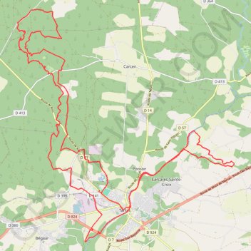 Itinéraire Rando autour de Tartas, distance, dénivelé, altitude, carte, profil, trace GPS