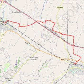 Itinéraire tappa-18-da-fiorenzuola-fidenza, distance, dénivelé, altitude, carte, profil, trace GPS