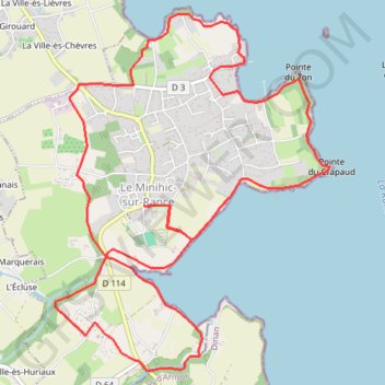 Itinéraire Balcons et vallons du minihic, distance, dénivelé, altitude, carte, profil, trace GPS