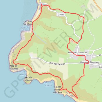 Itinéraire Nez de Jobourg, distance, dénivelé, altitude, carte, profil, trace GPS