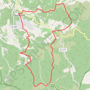 Itinéraire Venasque, distance, dénivelé, altitude, carte, profil, trace GPS