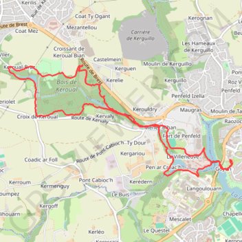 Itinéraire Tour du bois de Keroual 2018-10-18, distance, dénivelé, altitude, carte, profil, trace GPS