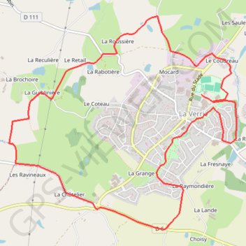 Itinéraire Course la verrie, distance, dénivelé, altitude, carte, profil, trace GPS