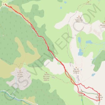 Itinéraire Ski Rando - Pic de Balbonne, distance, dénivelé, altitude, carte, profil, trace GPS