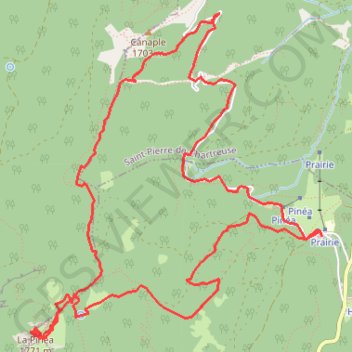 Itinéraire La Pinea et les crêtes du Mont Fromage depuis le Col de Porte (Chartreuse), distance, dénivelé, altitude, carte, profil, trace GPS