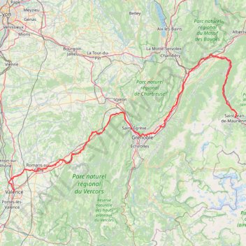 Itinéraire valence - st je, distance, dénivelé, altitude, carte, profil, trace GPS