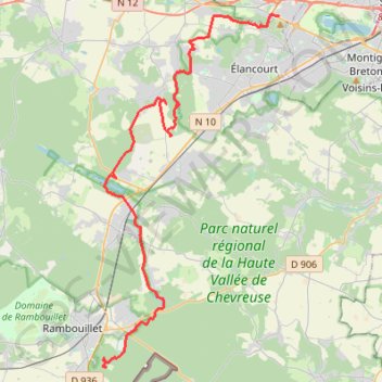 Itinéraire Debut iti rambouillet, distance, dénivelé, altitude, carte, profil, trace GPS