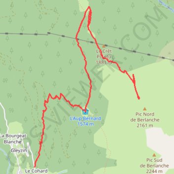 Itinéraire Pic Nord de Berlanche, distance, dénivelé, altitude, carte, profil, trace GPS