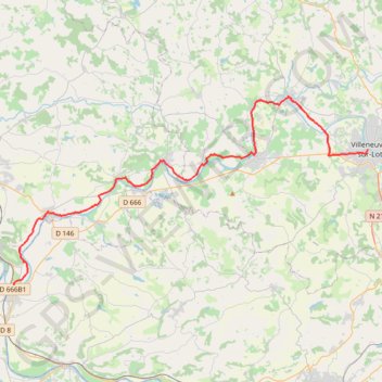 Itinéraire Aiguillon / Villeneuve sur Lot, distance, dénivelé, altitude, carte, profil, trace GPS