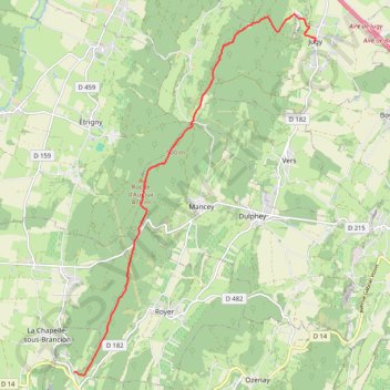 Itinéraire Rando Brancion Jugy, distance, dénivelé, altitude, carte, profil, trace GPS