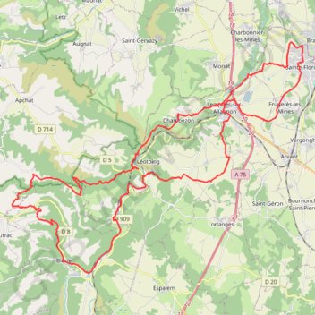 Itinéraire Vallée de l'Allagnon - Sainte-Florine, distance, dénivelé, altitude, carte, profil, trace GPS