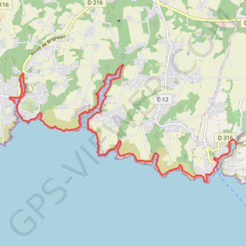 Itinéraire Brigneau doelan, distance, dénivelé, altitude, carte, profil, trace GPS