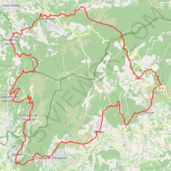 Itinéraire Tour des Monts du Vaucluse, distance, dénivelé, altitude, carte, profil, trace GPS
