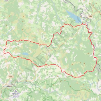 Itinéraire Naussac - Rieufort (le cheval mort), distance, dénivelé, altitude, carte, profil, trace GPS