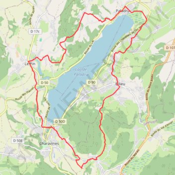 Itinéraire Lac de charavines, distance, dénivelé, altitude, carte, profil, trace GPS