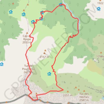 Itinéraire Pic de Barlonguère - tuc de Pourtillou depuis le pla de la Lau, distance, dénivelé, altitude, carte, profil, trace GPS