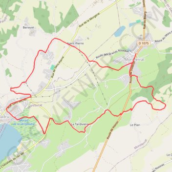 Itinéraire Pays Voironnais - Circuit de la Roselière, distance, dénivelé, altitude, carte, profil, trace GPS