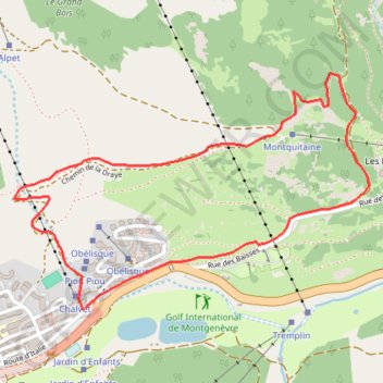 Itinéraire Montgenèvre - Circuit du Montquitaine en boucle, distance, dénivelé, altitude, carte, profil, trace GPS