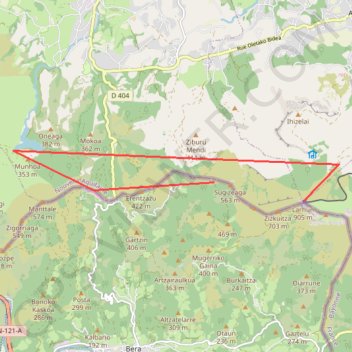 Itinéraire Traversée Pyrenées Etape 1 : Biriatou à La Rhune, distance, dénivelé, altitude, carte, profil, trace GPS