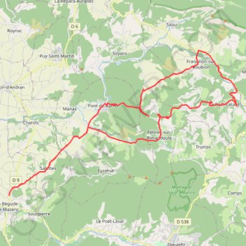Itinéraire Vers Poët Celard, distance, dénivelé, altitude, carte, profil, trace GPS